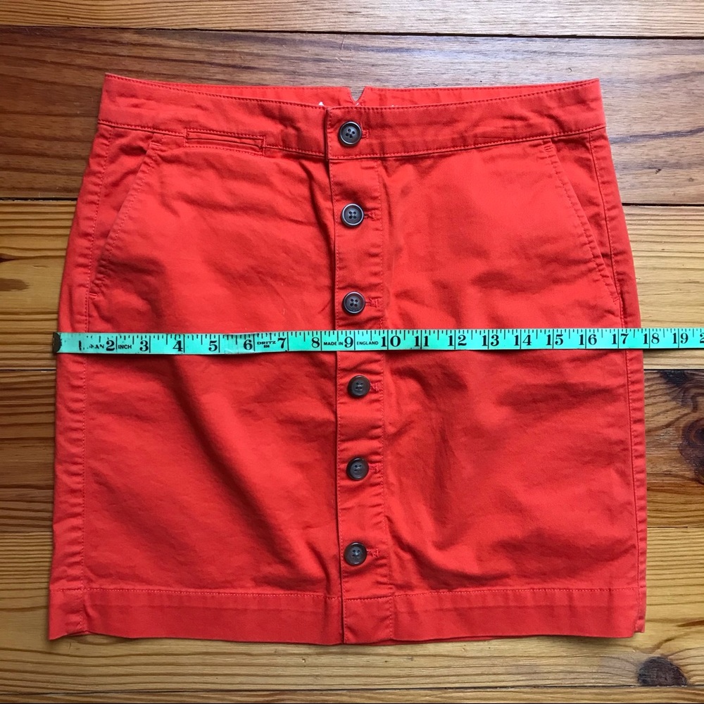 Gap Bright Orange Cotton Button Down Mini Skirt, … - image 7